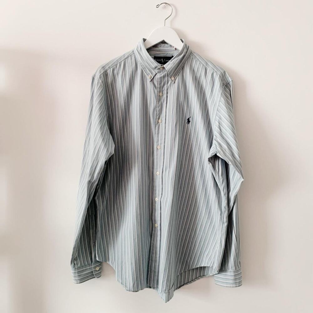Vintage Ralph Lauren Polo  Striped Button-Up Shirt Size L